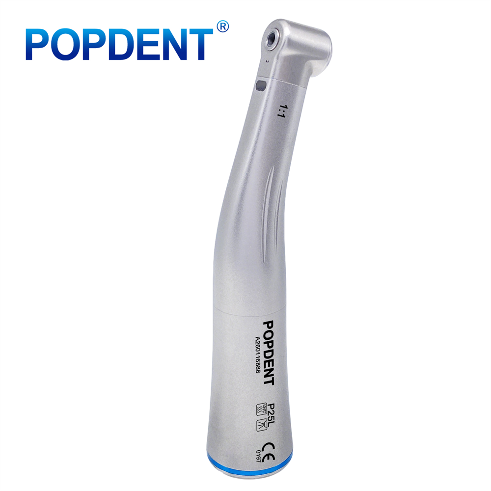POPDENT Dental 1:1 Fiber Otic/Non Fiber Optic Contra Angle Handpiece Inner/External Water