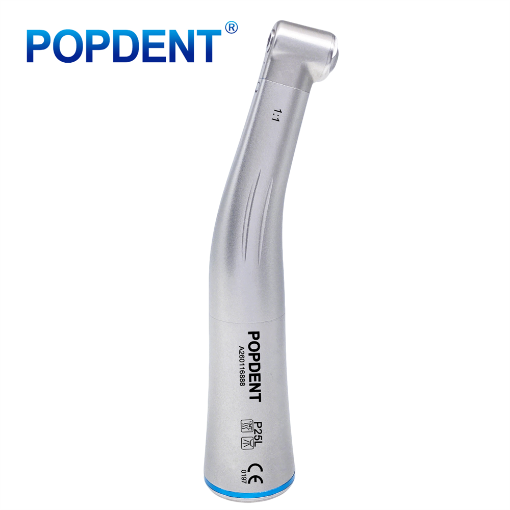 POPDENT Dental 1:1 Fiber Otic/Non Fiber Optic Contra Angle Handpiece Inner/External Water
