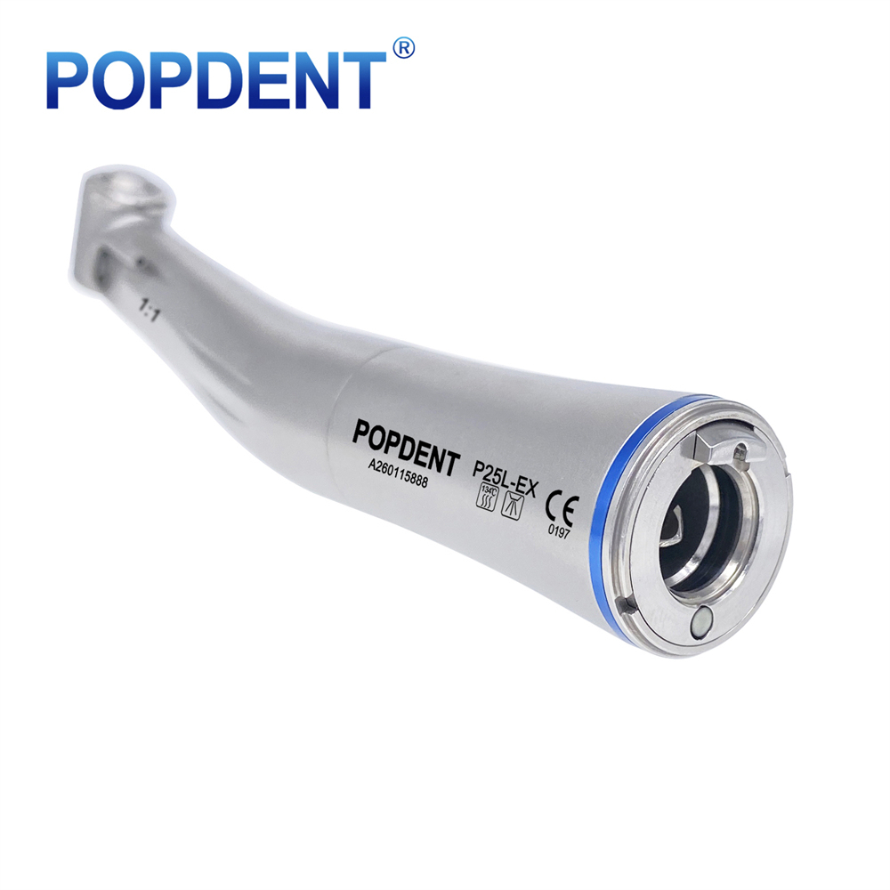 POPDENT Dental 1:1 Fiber Otic/Non Fiber Optic Contra Angle Handpiece Inner/External Water