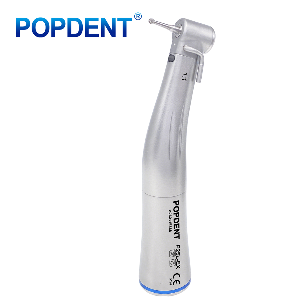 POPDENT Dental 1:1 Fiber Otic/Non Fiber Optic Contra Angle Handpiece Inner/External Water