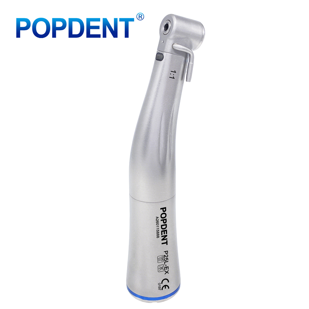 POPDENT Dental 1:1 Fiber Otic/Non Fiber Optic Contra Angle Handpiece Inner/External Water