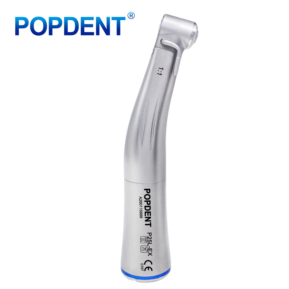 POPDENT Dental 1:1 Fiber Otic/Non Fiber Optic Contra Angle Handpiece Inner/External Water