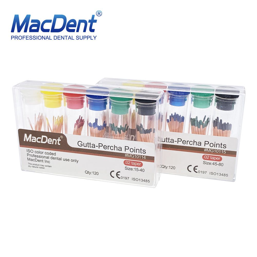 MacDent Dental Endo Gutta Percha Points/Absorbent Paper Points Taper 0.02/0.04/0.06