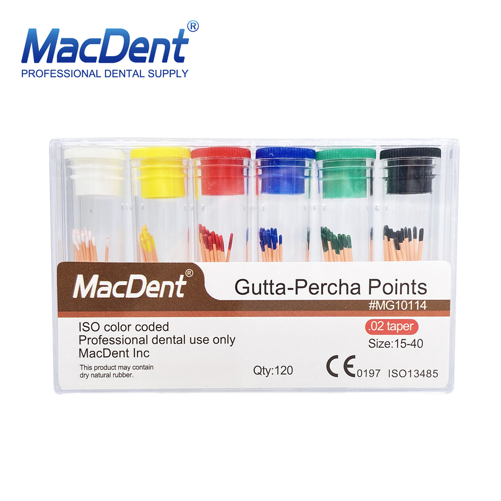 MacDent Dental Endo Gutta Percha Points/Absorbent Paper Points Taper 0.02/0.04/0.06