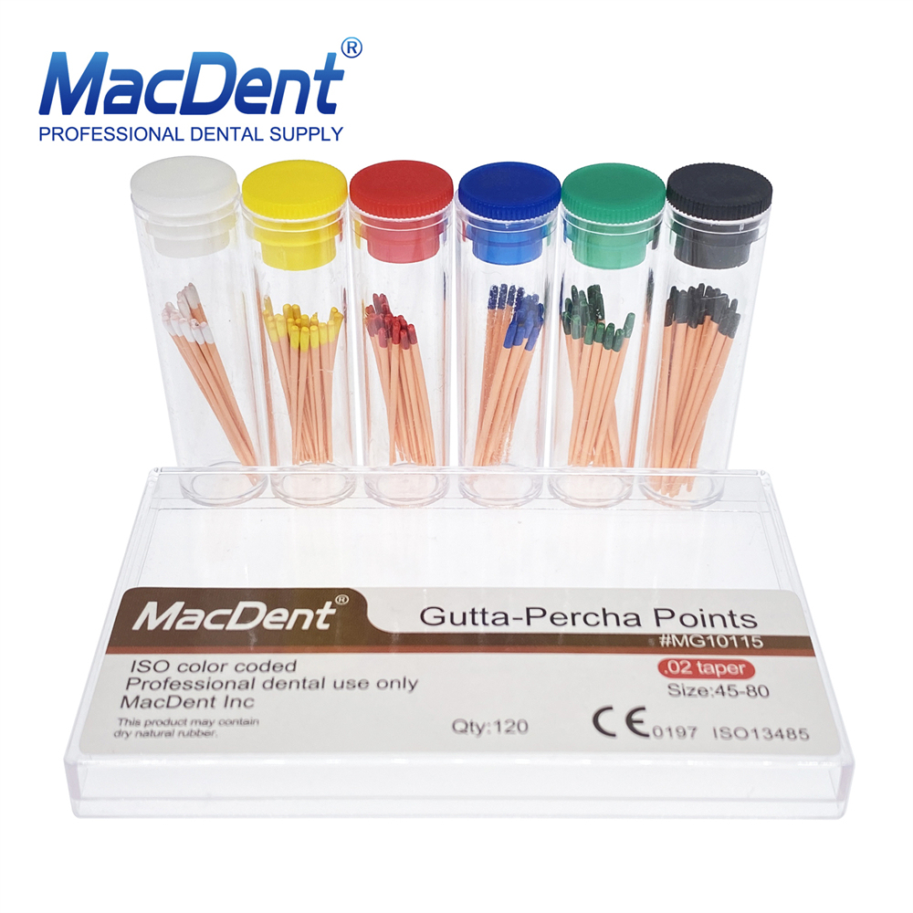 MacDent Dental Endo Gutta Percha Points/Absorbent Paper Points Taper 0.02/0.04/0.06