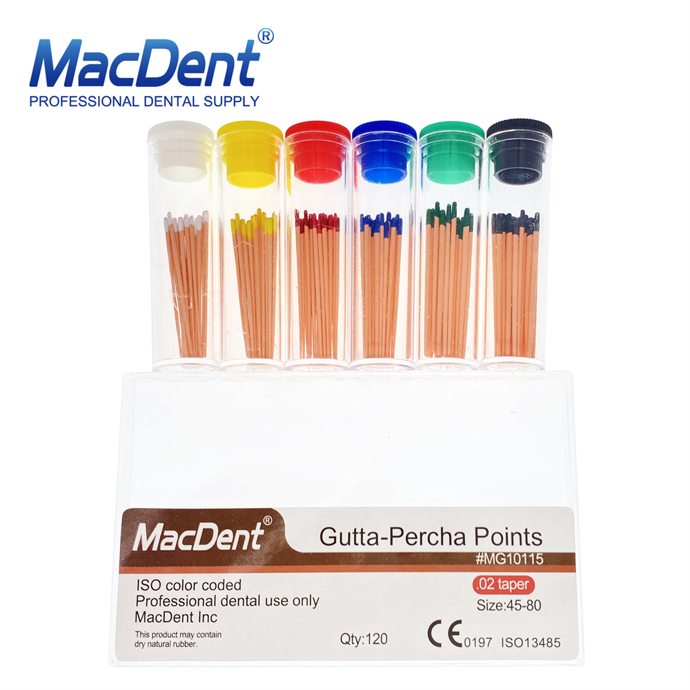 MacDent Dental Endo Gutta Percha Points/Absorbent Paper Points Taper 0.02/0.04/0.06
