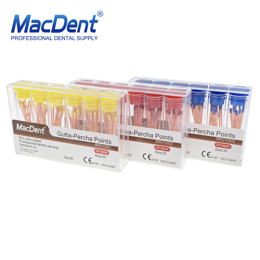 MacDent Dental Endo Gutta Percha Points/Absorbent Paper Points Taper 0.02/0.04/0.06