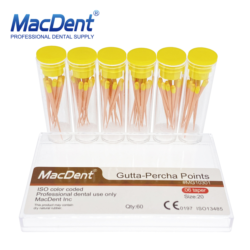 MacDent Dental Endo Gutta Percha Points/Absorbent Paper Points Taper 0.02/0.04/0.06