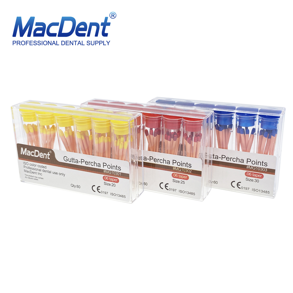 MacDent Dental Endo Gutta Percha Points/Absorbent Paper Points Taper 0.02/0.04/0.06