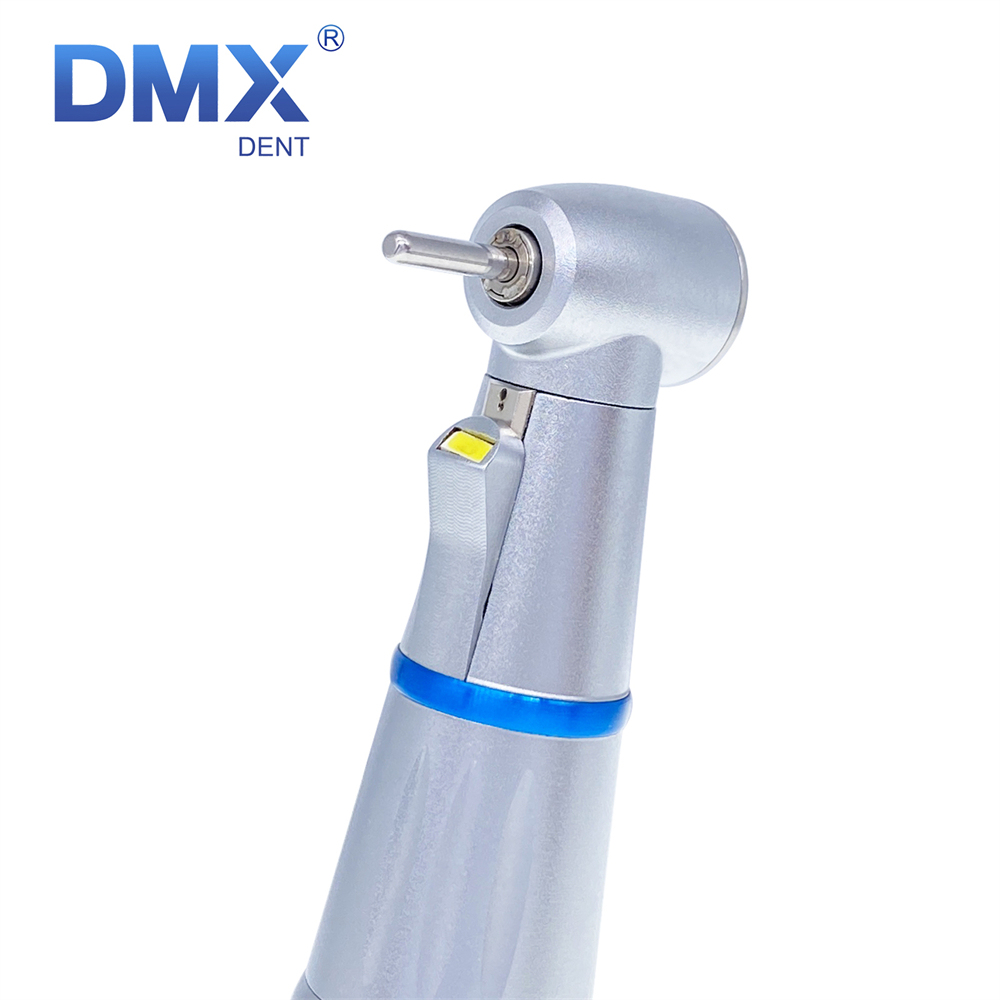 DMXDENT Dental LED E-Generator Low Speed Contra Angle Handpiece Push button fit 1.6 /2.35mm Burs