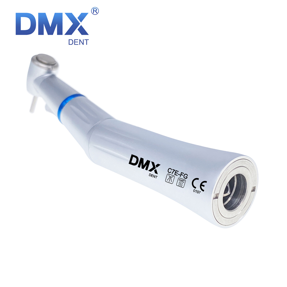 DMXDENT Dental LED E-Generator Low Speed Contra Angle Handpiece Push button fit 1.6 /2.35mm Burs