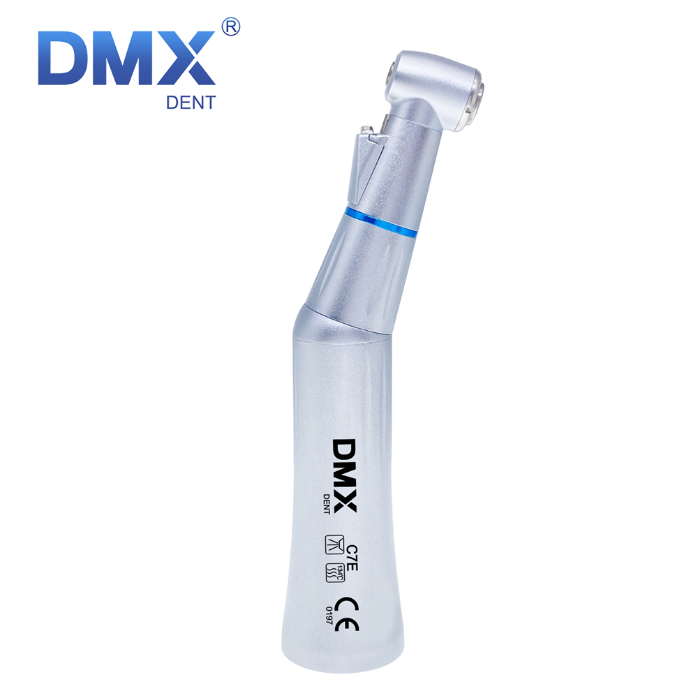 DMXDENT Dental LED E-Generator Low Speed Contra Angle Handpiece Push button fit 1.6 /2.35mm Burs