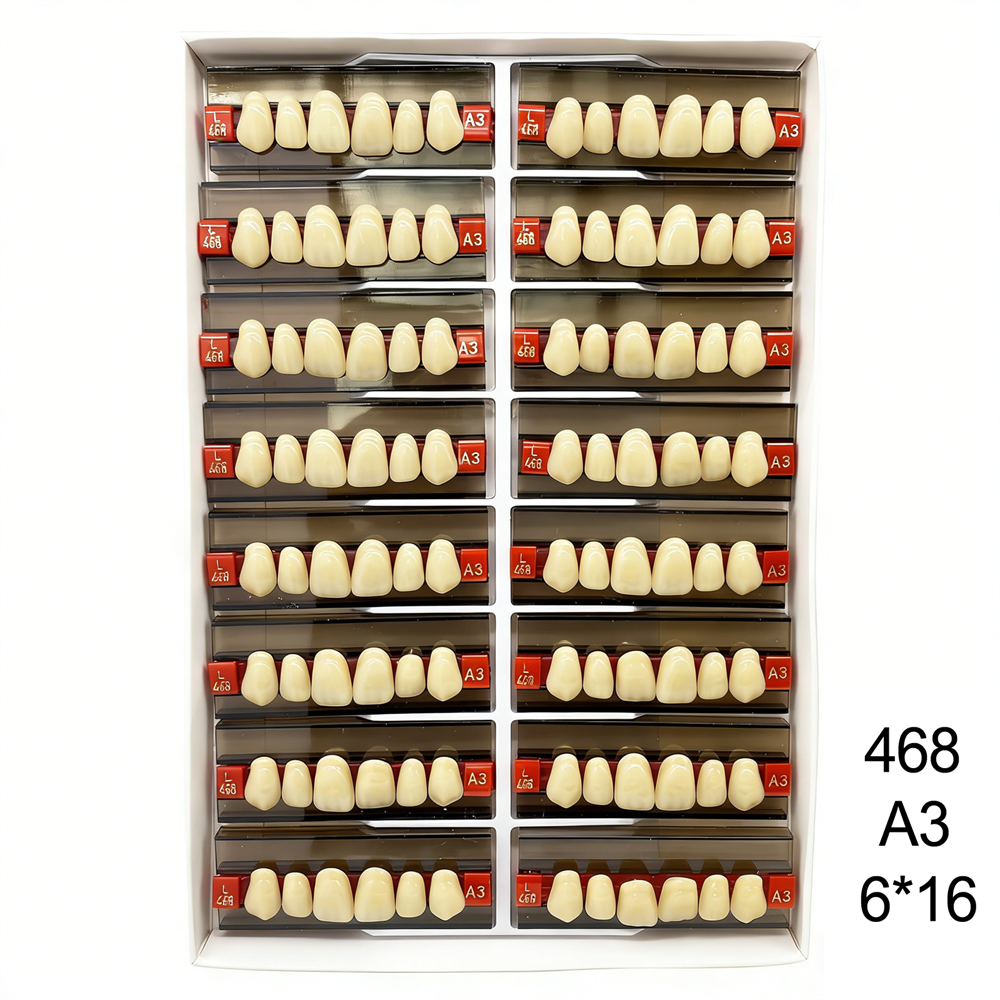 Dental Acrylic Resin Denture False Teeth Anterior DIY Lab A1/A2/A3 U/L Full size