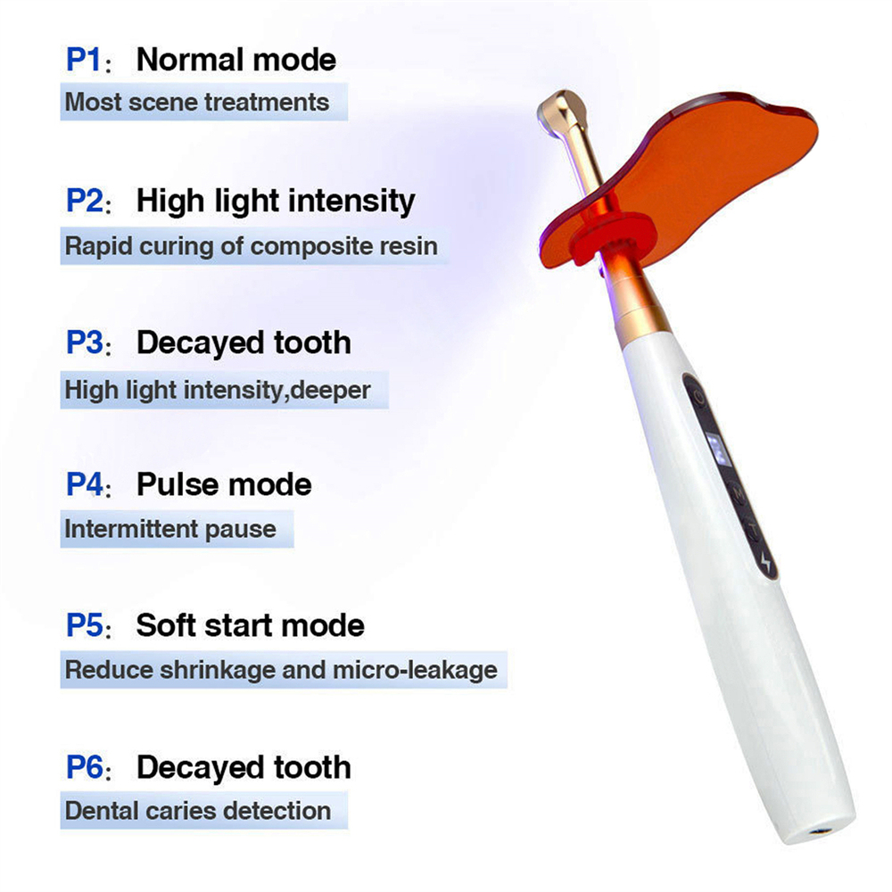 Dental Wireless Caries Detection and Curing Light Led 2 in 1 Function Detector