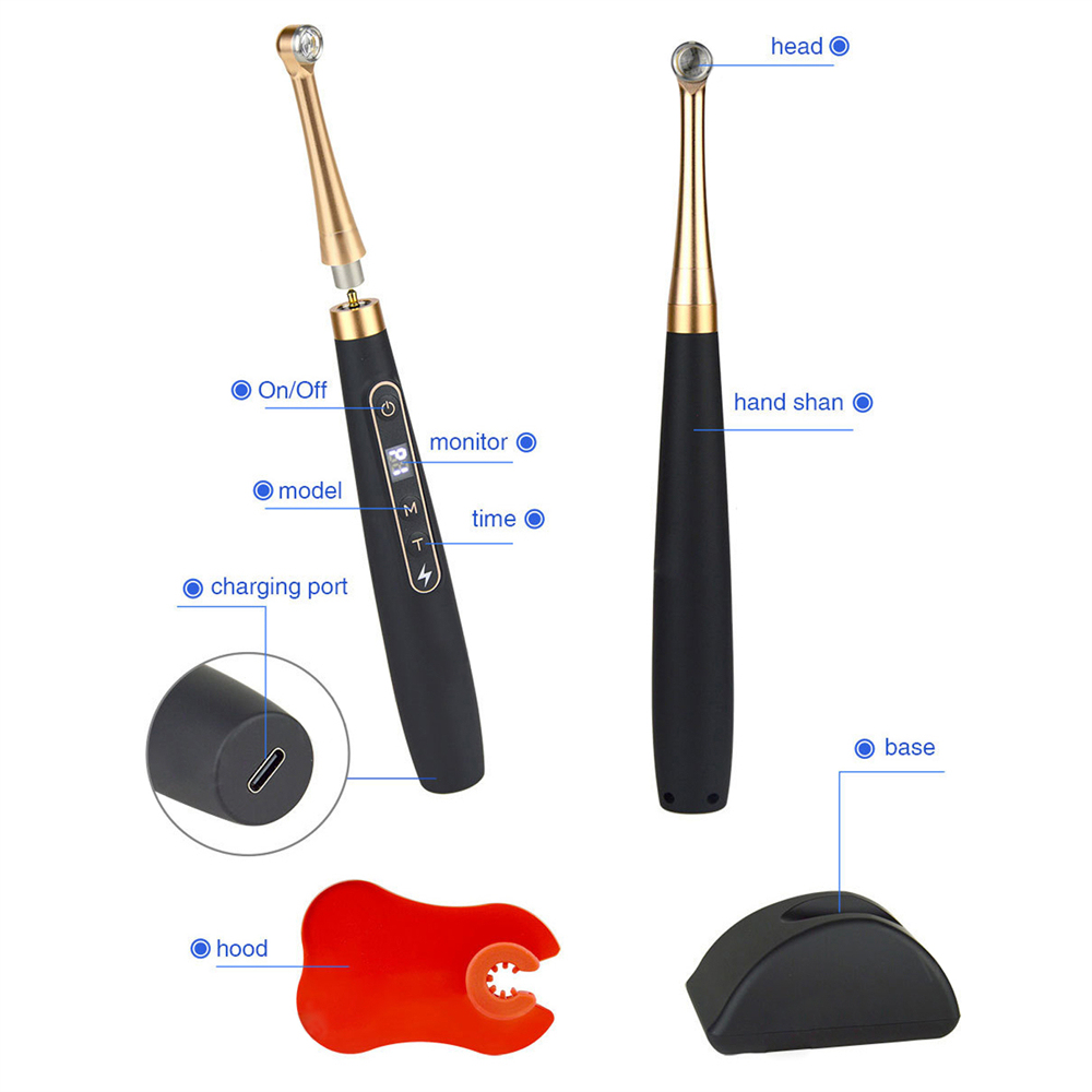 Dental Wireless Caries Detection and Curing Light Led 2 in 1 Function Detector