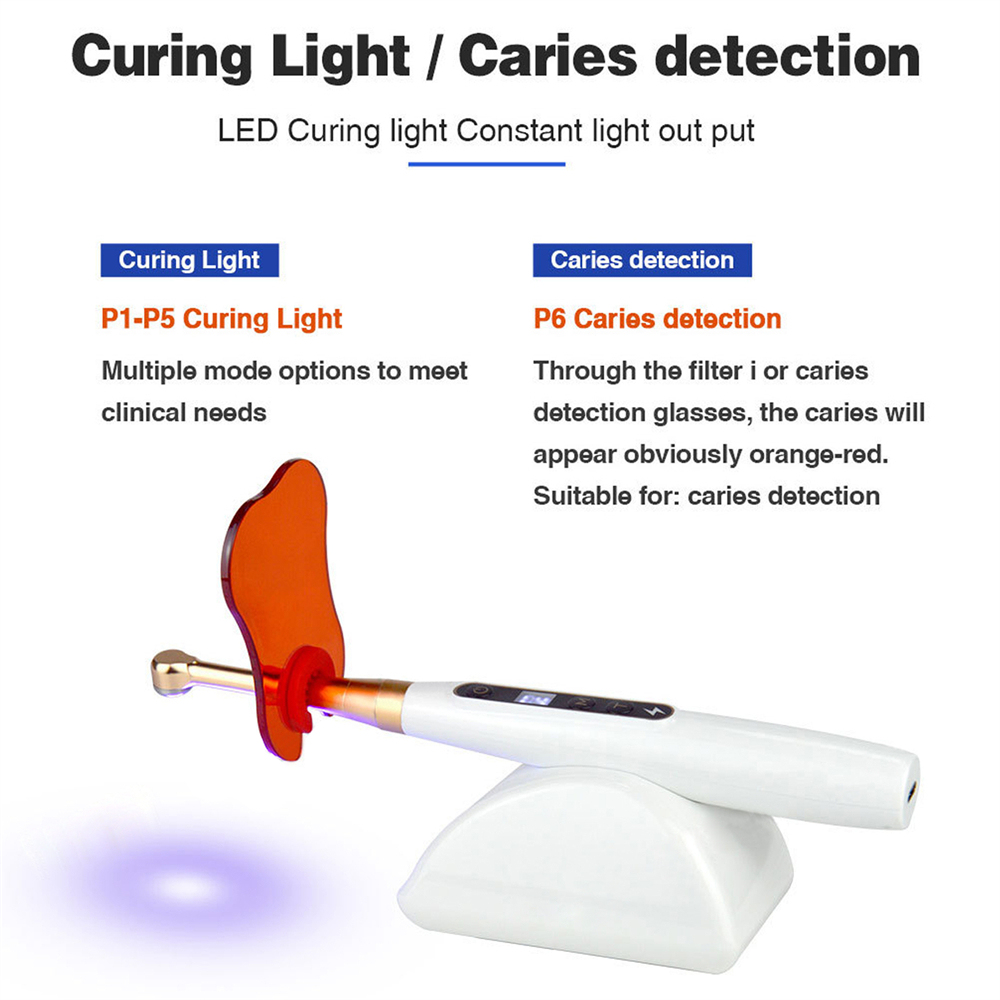Dental Wireless Caries Detection and Curing Light Led 2 in 1 Function Detector