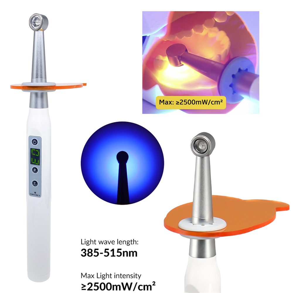 Dental 1 Second Curing Wireless LED Curing Light Lamp 2500mw/c㎡