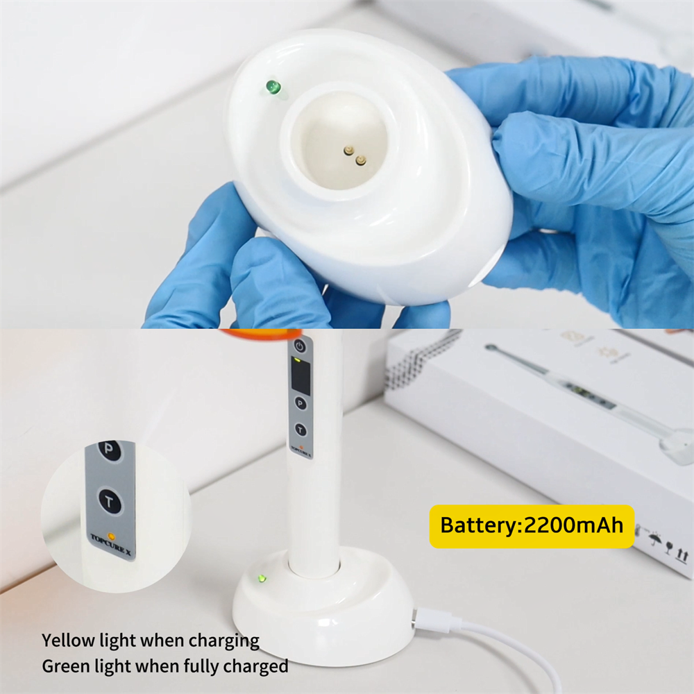 Dental 1 Second Curing Wireless LED Curing Light Lamp 2500mw/c㎡