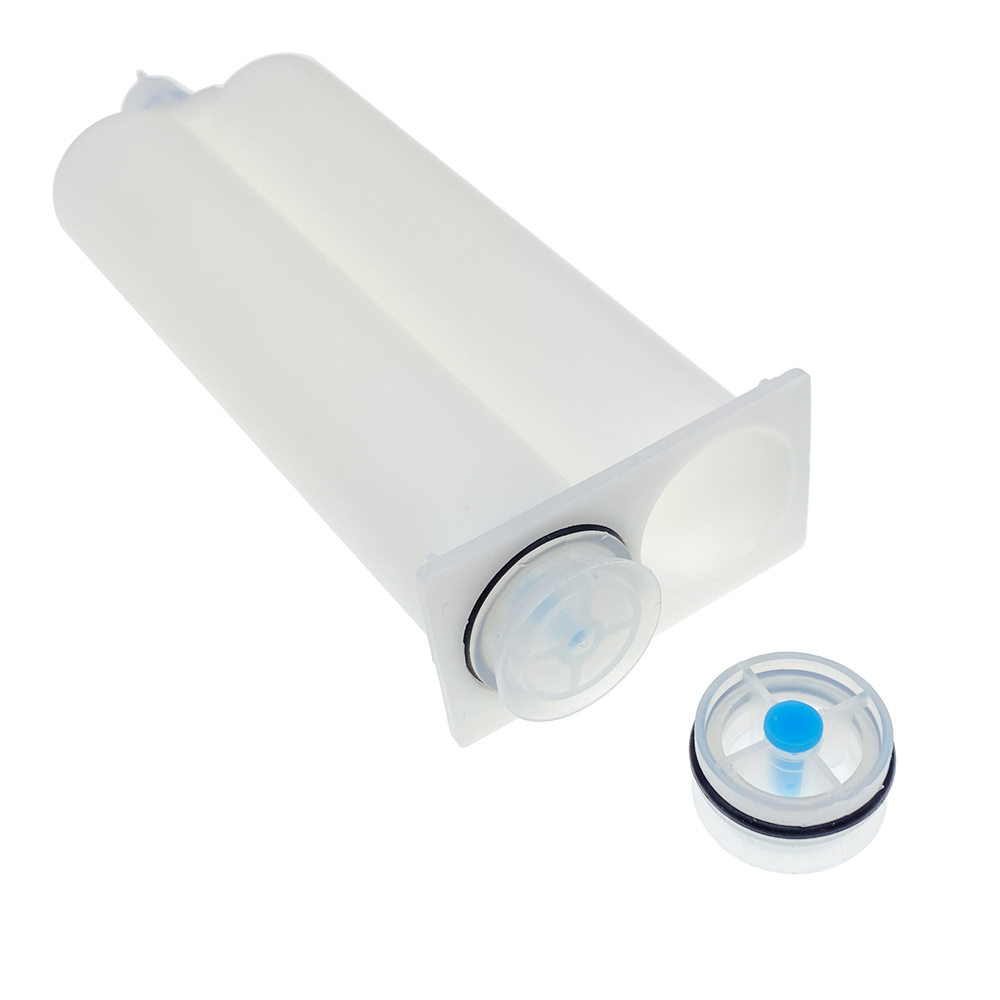 50ml 1:1/2:1 Epoxy Gun Adhesive Cartridge PP Dual Cartridge White Piston