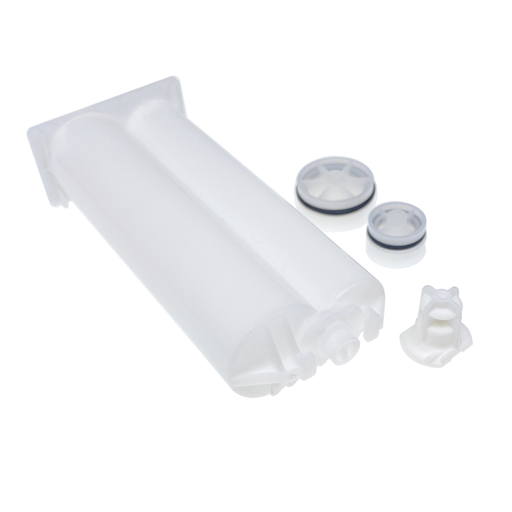 50ml 1:1/2:1 Epoxy Gun Adhesive Cartridge PP Dual Cartridge White Piston