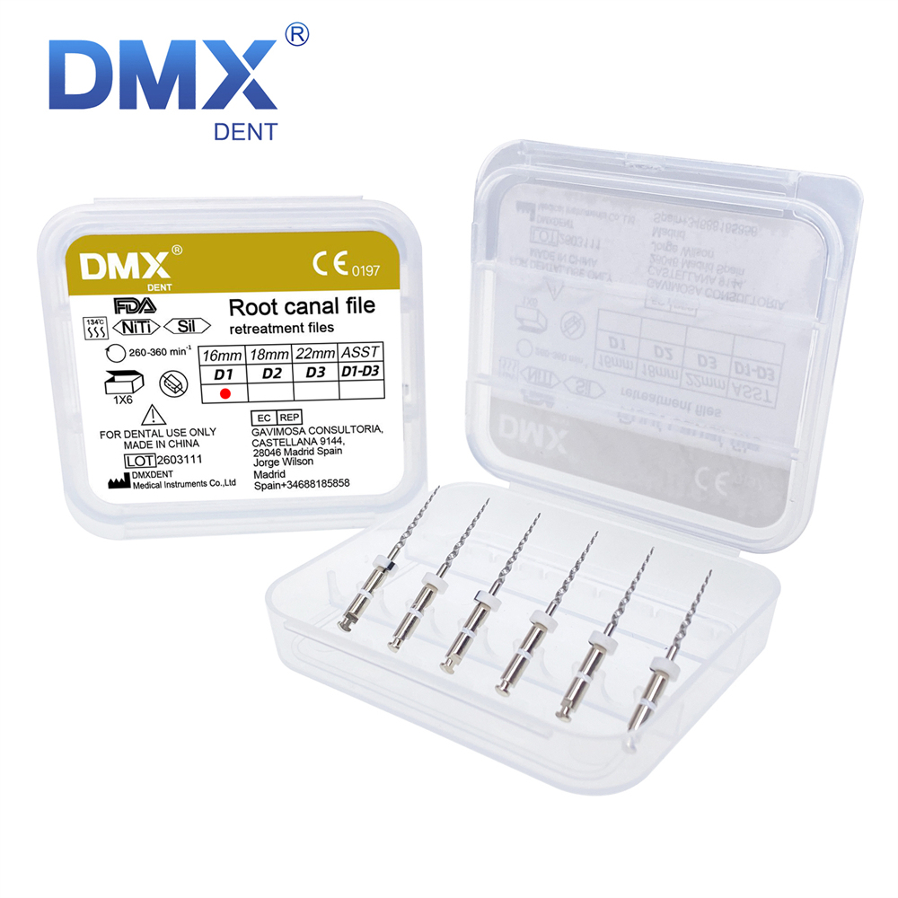 DMXDENT Dental Retreatment Engine Filling Rotary Root Canal NiTi File D1/D2/D3/D1-D3