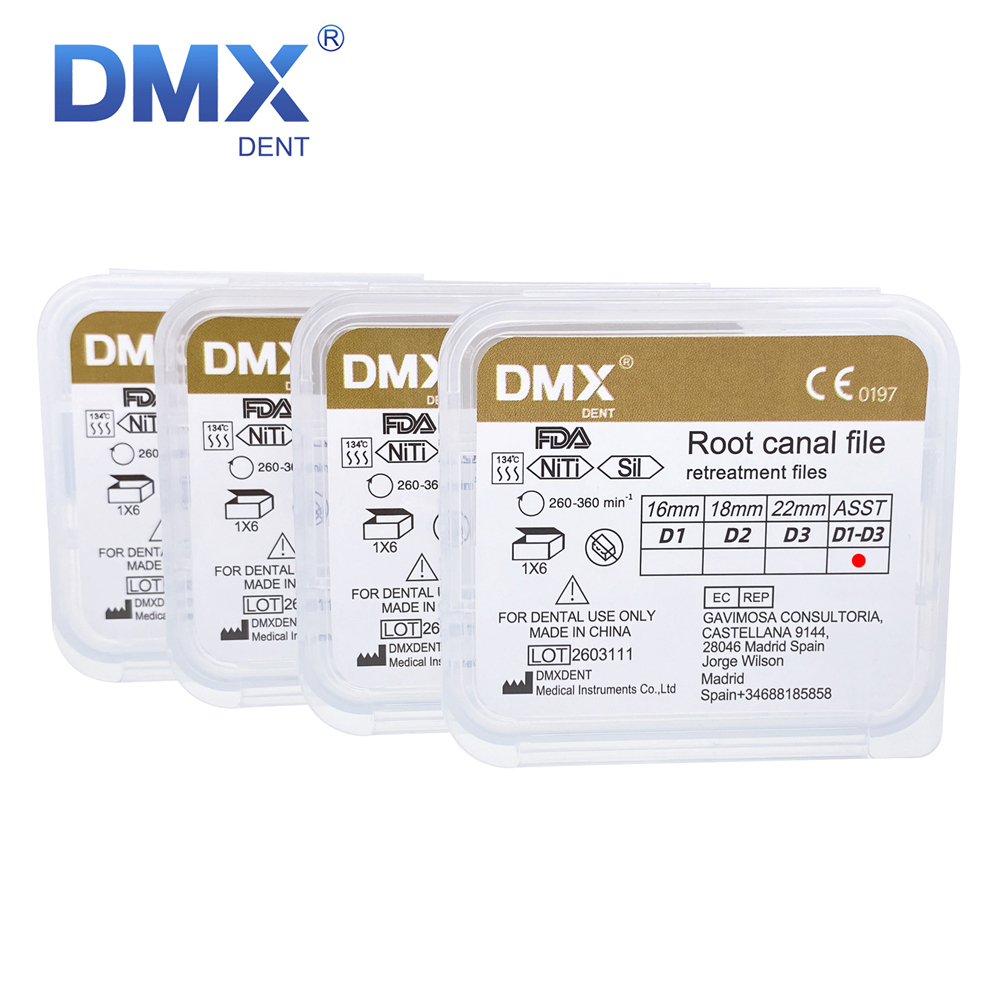 DMXDENT Dental Retreatment Engine Filling Rotary Root Canal NiTi File D1/D2/D3/D1-D3