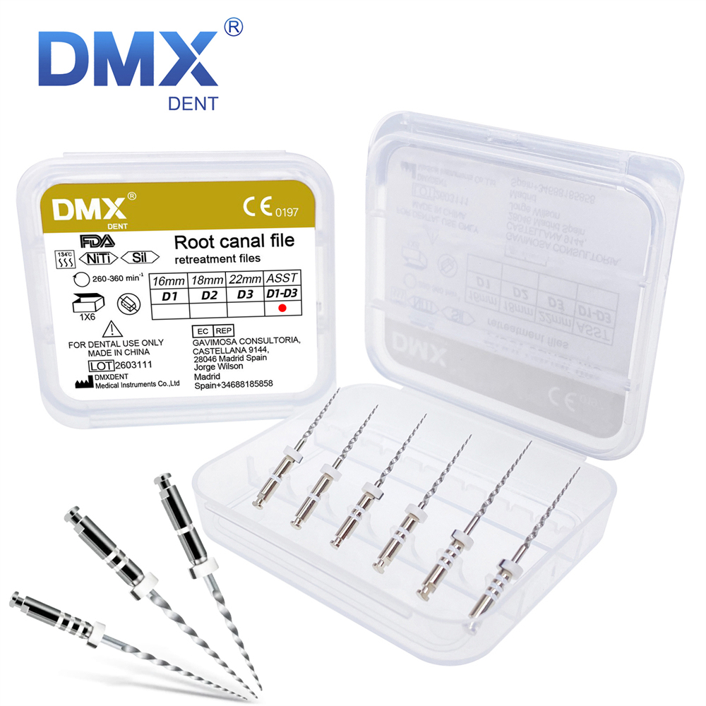 DMXDENT Dental Retreatment Engine Filling Rotary Root Canal NiTi File D1/D2/D3/D1-D3