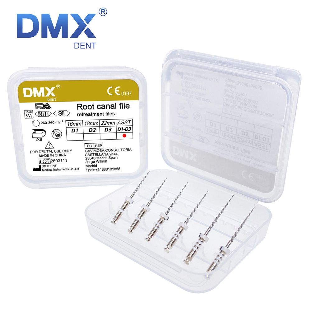 DMXDENT Dental Retreatment Engine Filling Rotary Root Canal NiTi File D1/D2/D3/D1-D3
