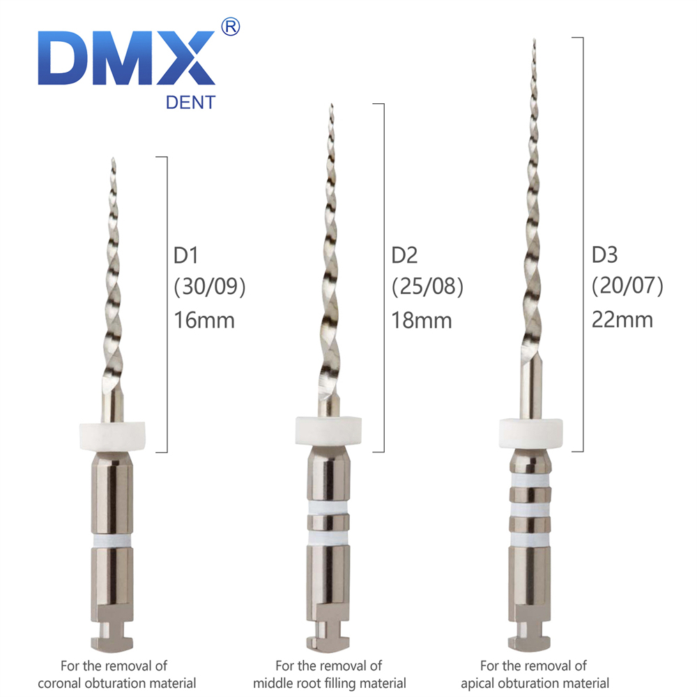 DMXDENT Dental Retreatment Engine Filling Rotary Root Canal NiTi File D1/D2/D3/D1-D3