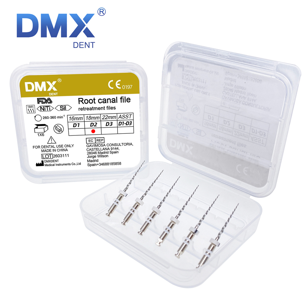 DMXDENT Dental Retreatment Engine Filling Rotary Root Canal NiTi File D1/D2/D3/D1-D3
