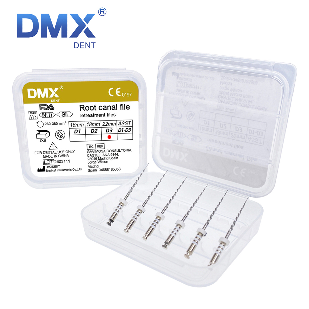 DMXDENT Dental Retreatment Engine Filling Rotary Root Canal NiTi File D1/D2/D3/D1-D3