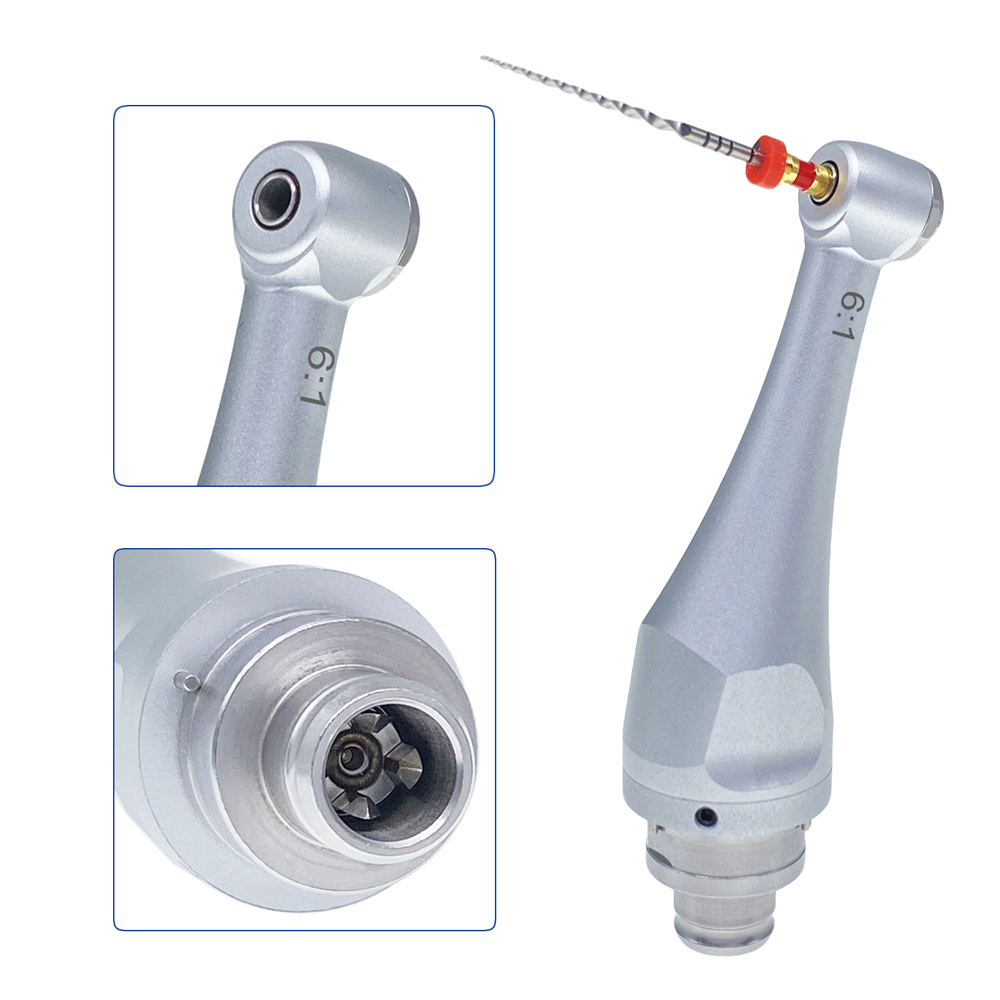 Dental 6:1 Reduction Contra Angle Handpiece Head Push Button For fit WOODPECKER
