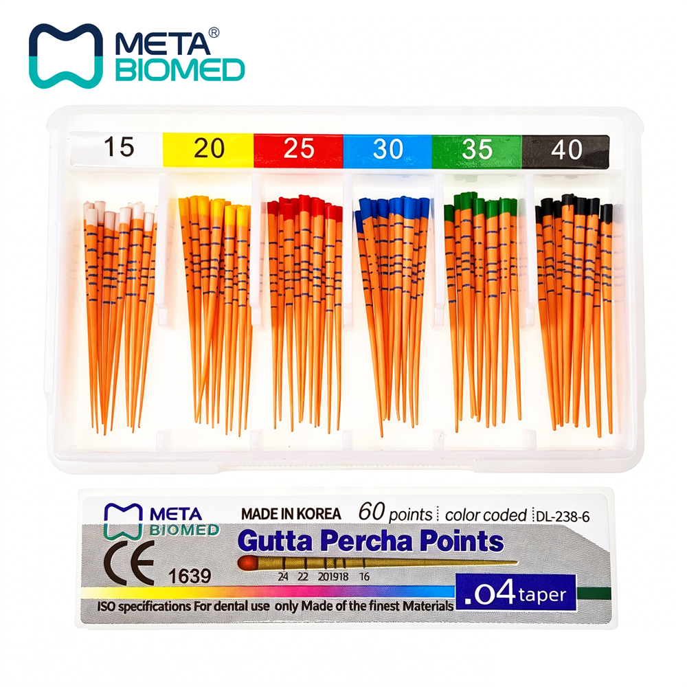Meta Biomed Dental Endo Gutta Percha Points Taper .02/.04/.06 All Sizes #15 -#80