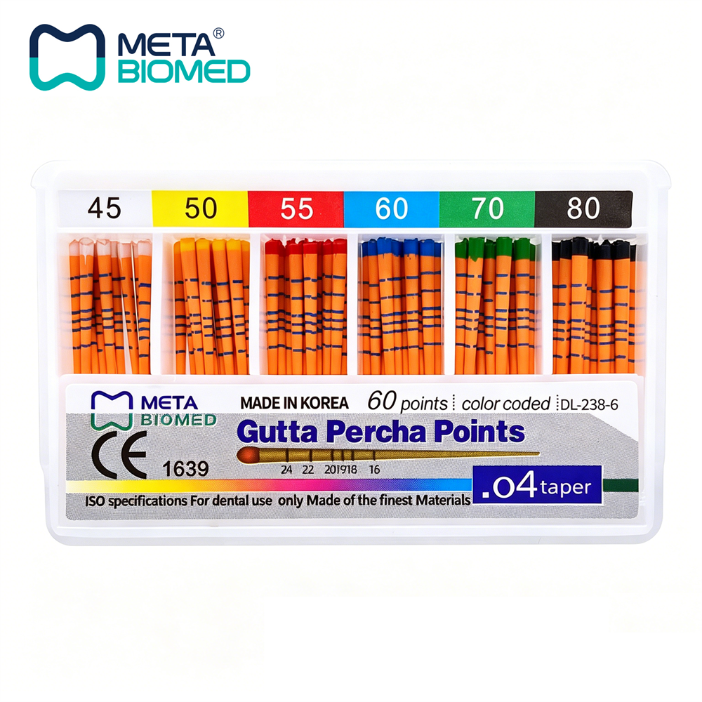 Meta Biomed Dental Endo Gutta Percha Points Taper .02/.04/.06 All Sizes #15 -#80