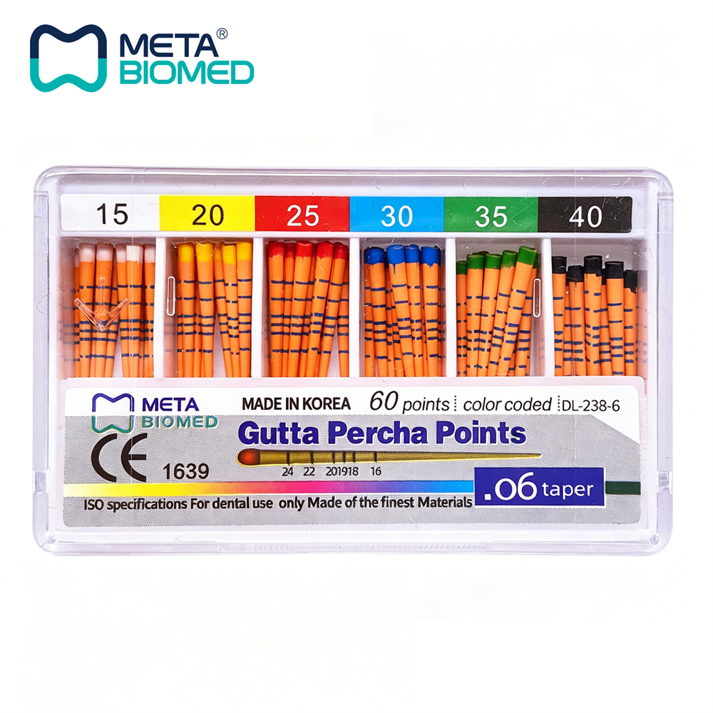 Meta Biomed Dental Endo Gutta Percha Points Taper .02/.04/.06 All Sizes #15 -#80