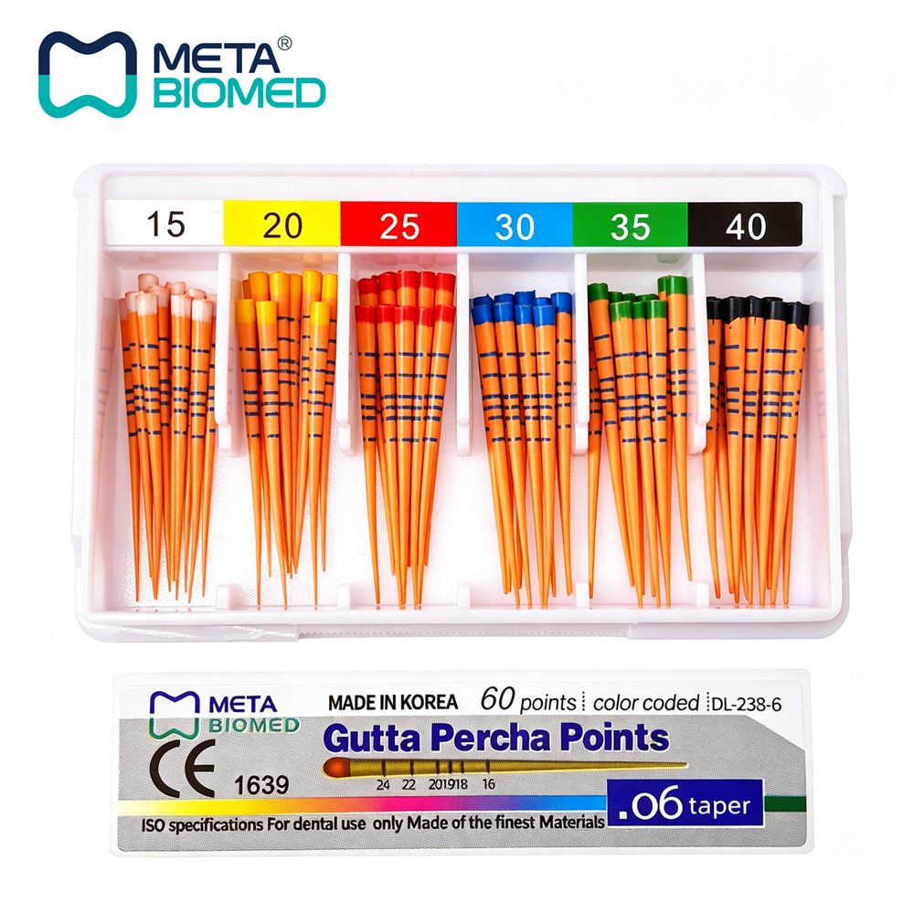 Meta Biomed Dental Endo Gutta Percha Points Taper .02/.04/.06 All Sizes #15 -#80