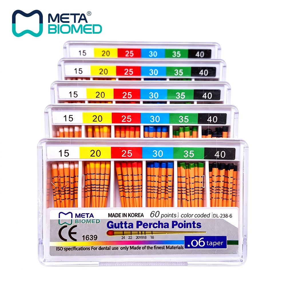 Meta Biomed Dental Endo Gutta Percha Points Taper .02/.04/.06 All Sizes #15 -#80