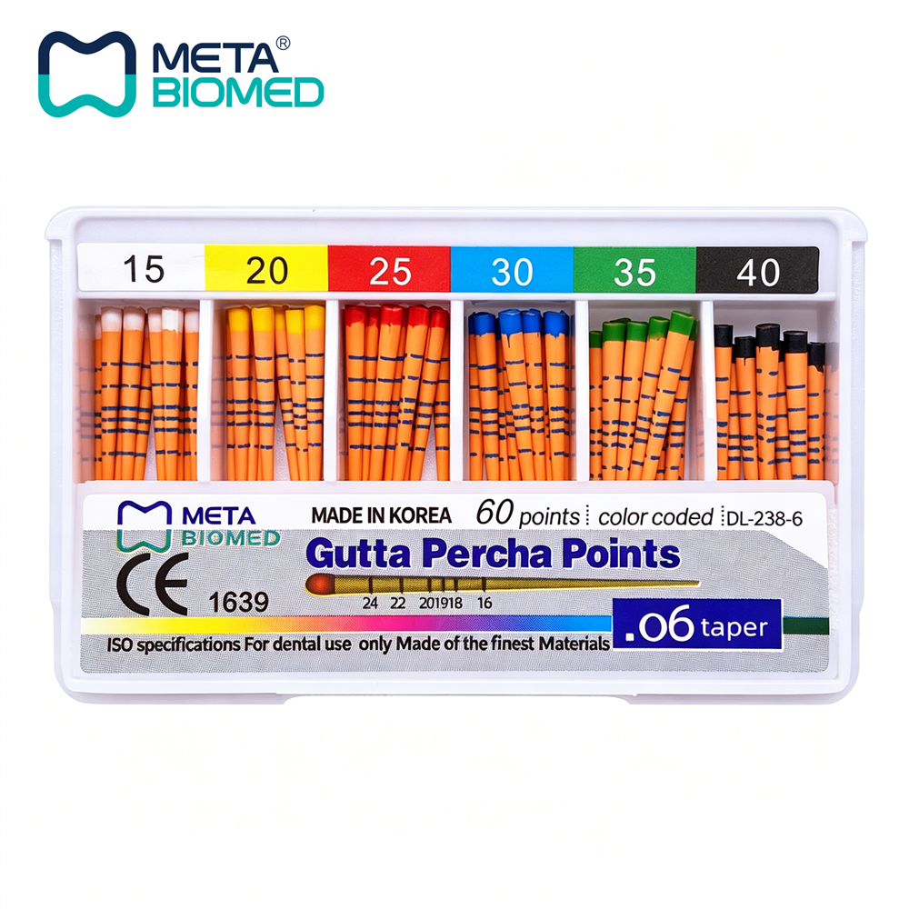 Meta Biomed Dental Endo Gutta Percha Points Taper .02/.04/.06 All Sizes #15 -#80