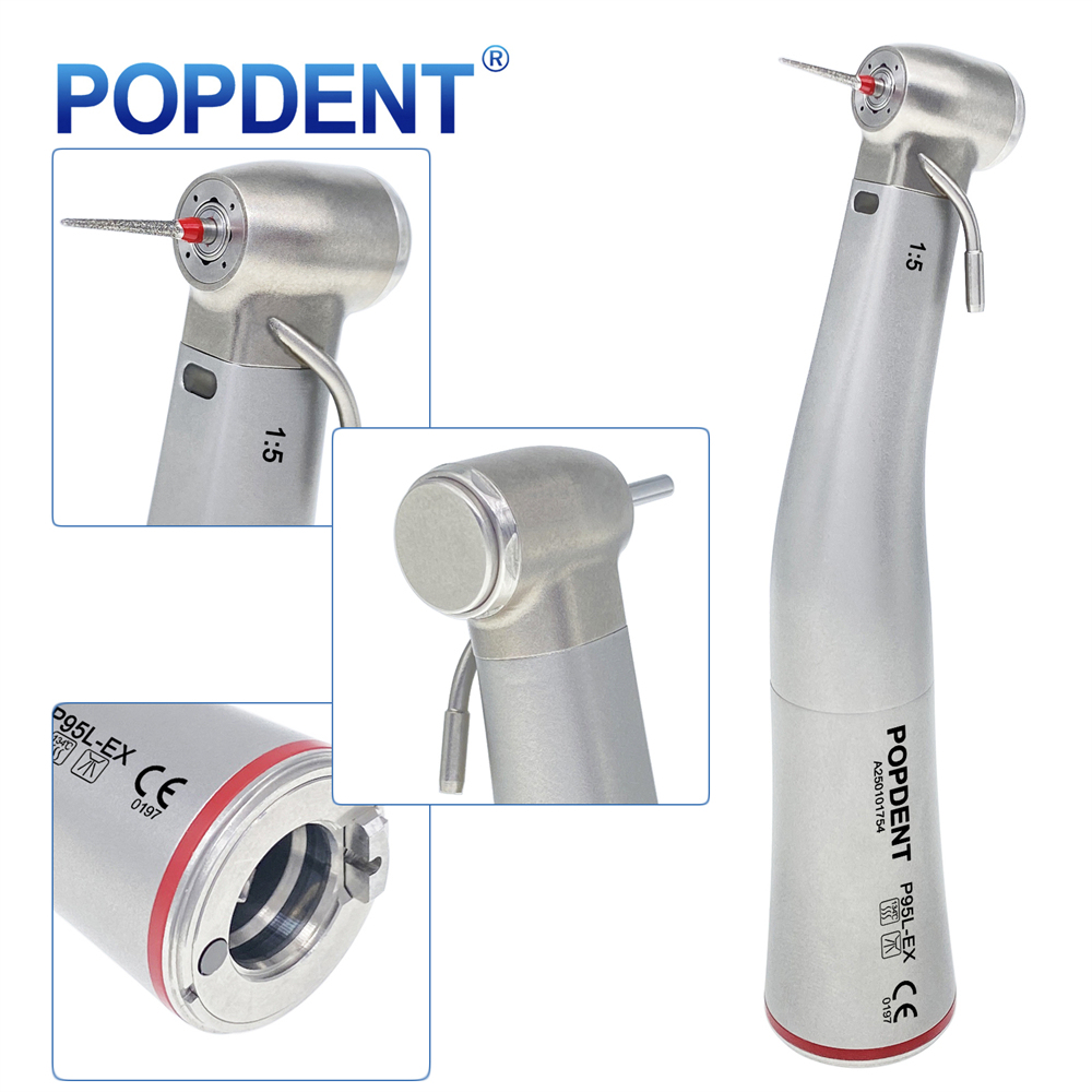 POPDENT P95L Dental 1:5 Increasing Contra Angle LED Handpiece Fit NSK Electric Motor