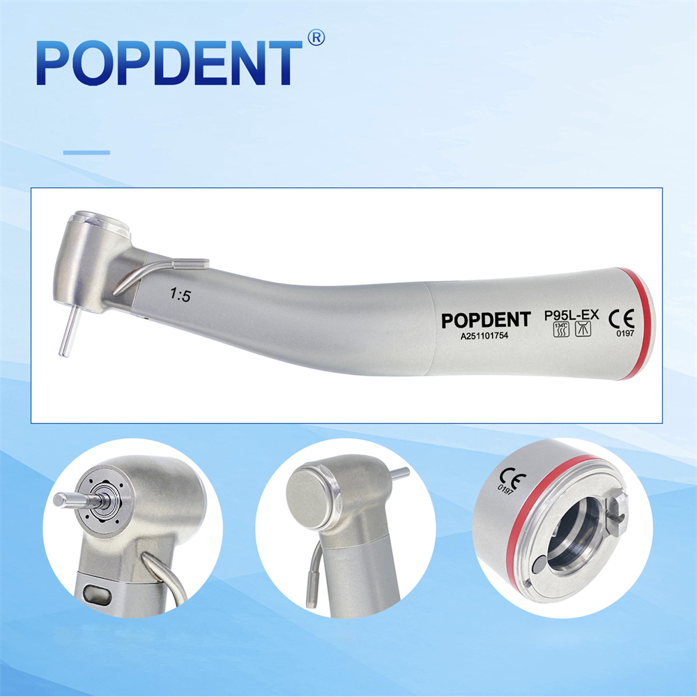 POPDENT P95L Dental 1:5 Increasing Contra Angle LED Handpiece Fit NSK Electric Motor