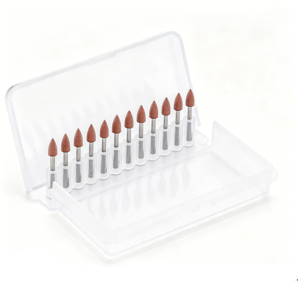 12pcs Dental Brownie Polishers Friction Grip FG Burs Mini Points 1.6mm