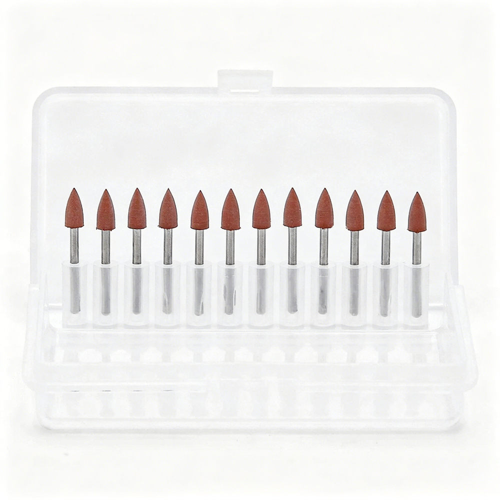 12pcs Dental Brownie Polishers Friction Grip FG Burs Mini Points 1.6mm
