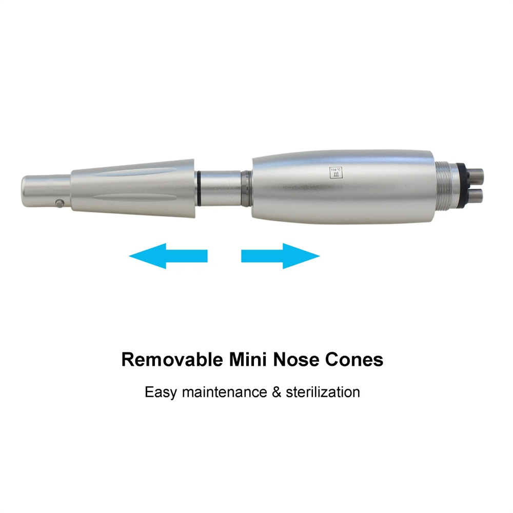Dental Hygiene Prophy Handpiece Air Motor 4 Holes + 3 Nose Cones 360° Swivel