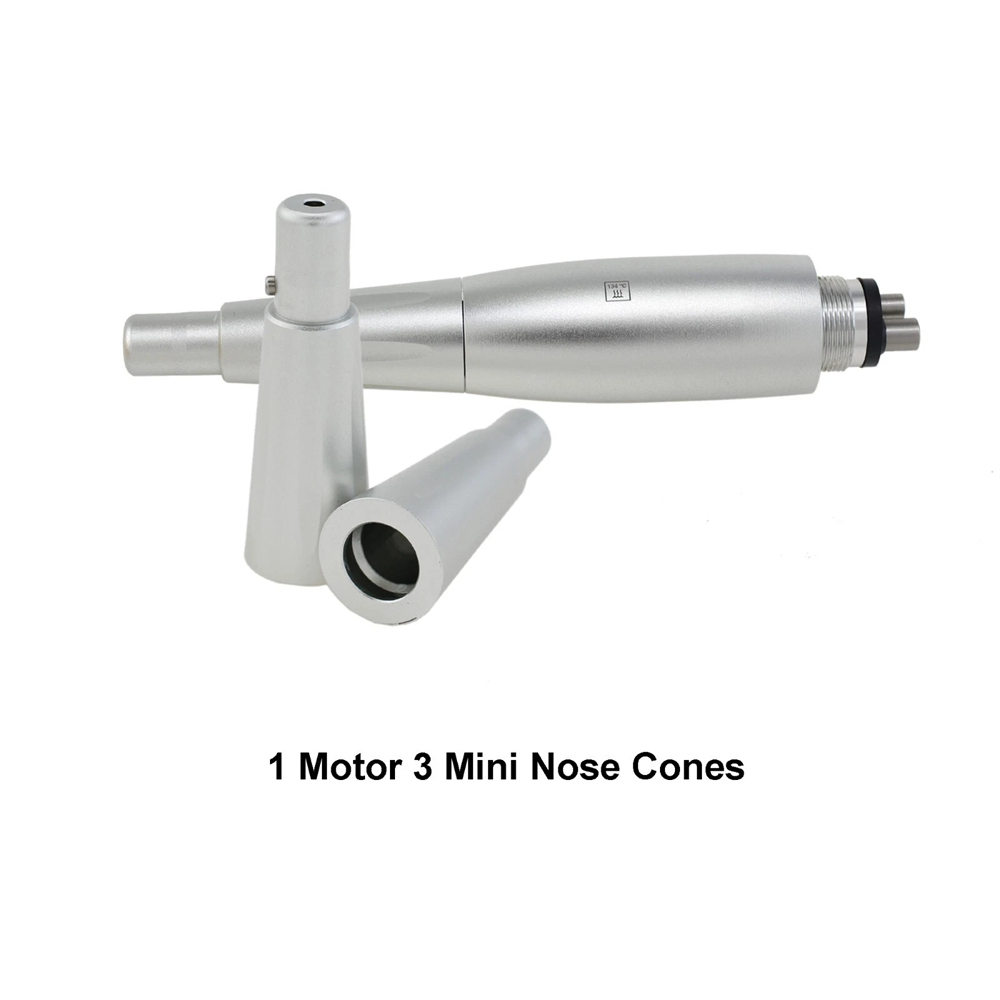 Dental Hygiene Prophy Handpiece Air Motor 4 Holes + 3 Nose Cones 360° Swivel