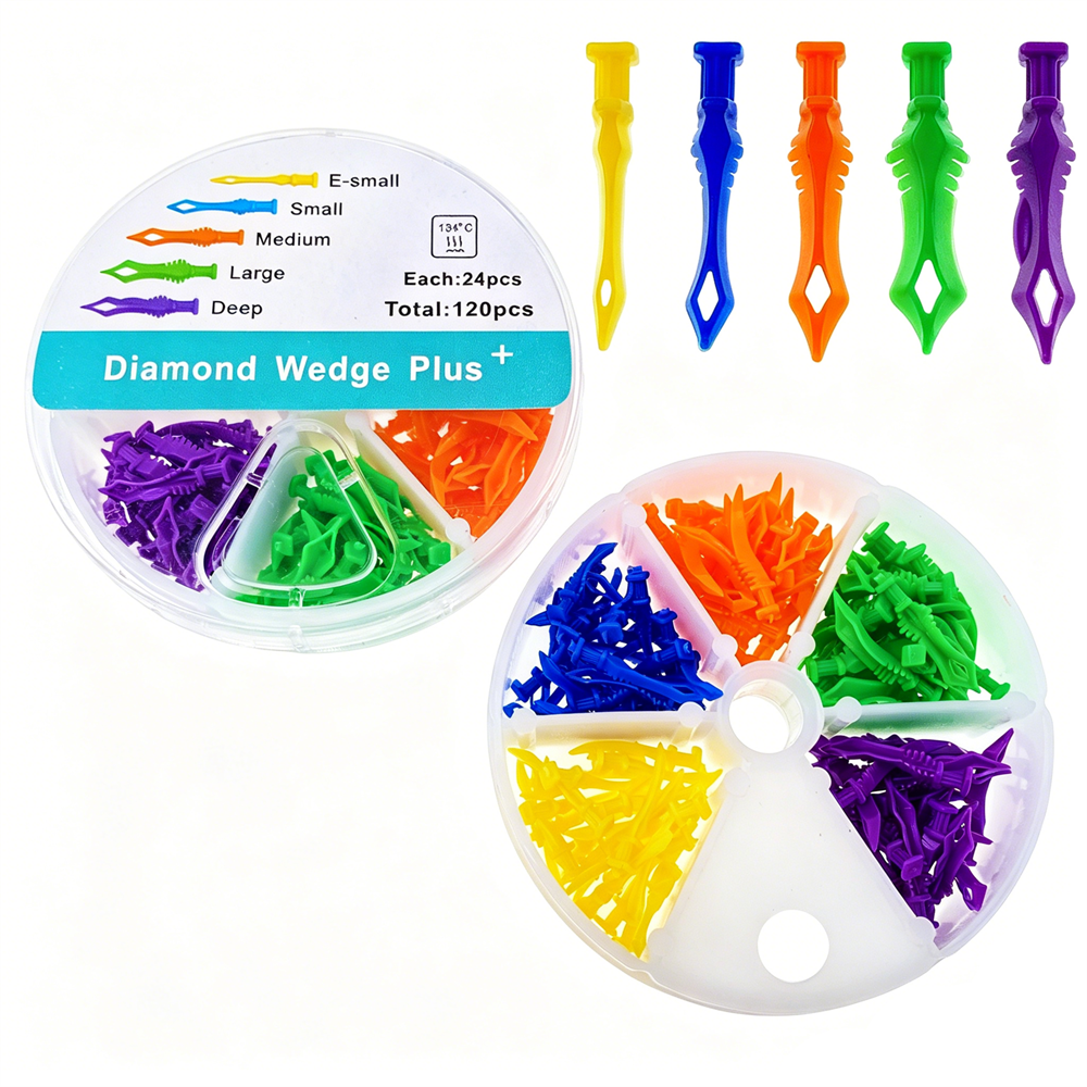 120Pcs Dental Diamond Wedges Plastic Diastema Adaptive Interdental Teeth Gap Wedge