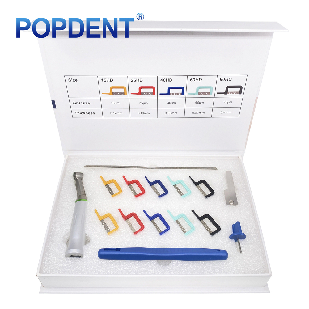 POPDENT Dental Ortho Contra Angle 4:1 Contra Angle Handpiece Interproximal Strip IPR Kit