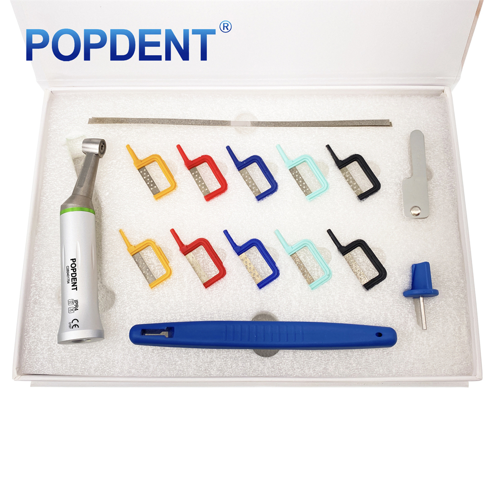 POPDENT Dental Ortho Contra Angle 4:1 Contra Angle Handpiece Interproximal Strip IPR Kit