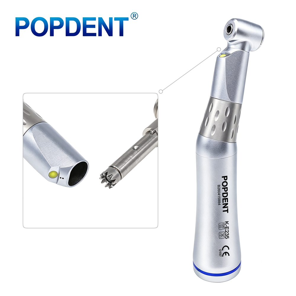 POPDENT K-E235 Dental 1:1 LED E-generator Low Speed Contra Angle Handpiece