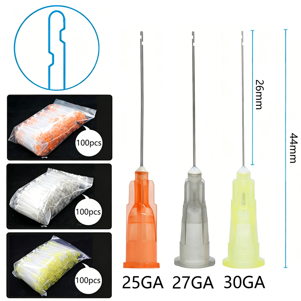 50Pcs Dental Endo Irrigation Needles 2-Side Holes End-Closed 25/27/30Ga Yellow