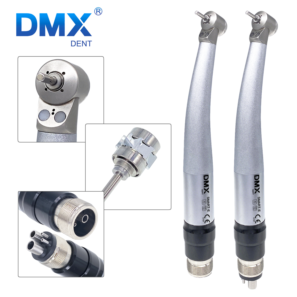 DMXDENT SMART-E QD Dental LED E-generator Pediatric Mini Head High Speed Handpiece Air Turbine with Quick Coupler 2/4Hole
